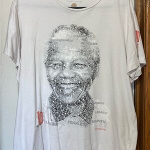 White Short Sleeve Graphic Tee - Commemorative Portrait Design